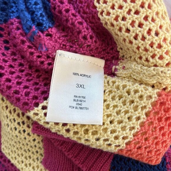 Blair Multicolor Knit Long Sleeve Open Front Cardigan Sweater - Size 3X - Picture 5 of 5